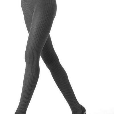 Ribbed Cotton Blend Sweater Tights Small-Medium Winter Gray Heather New With Tag